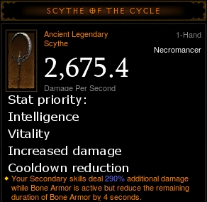 diablo necromancer items legendaries builds scythe offensive